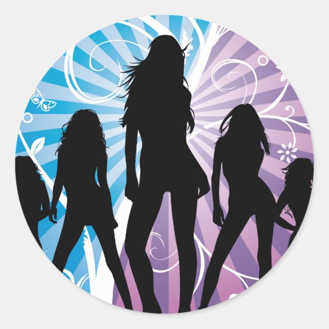 Ladies Night Classic Round Sticker (Front)