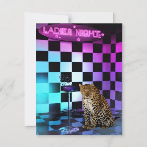 Ladies Night Club Leopard Event Party Invitation