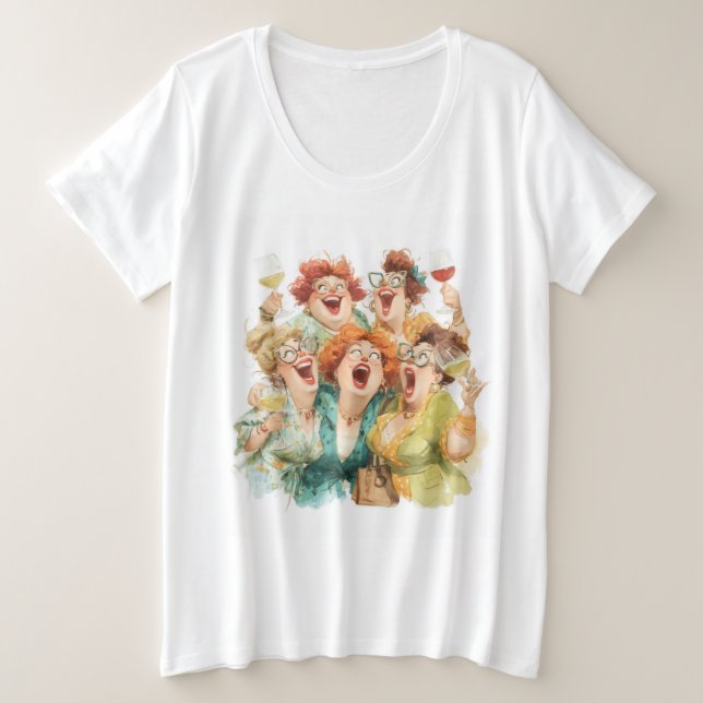 Ladies’ Night Laughter Plus Size T-Shirt (Design Front)