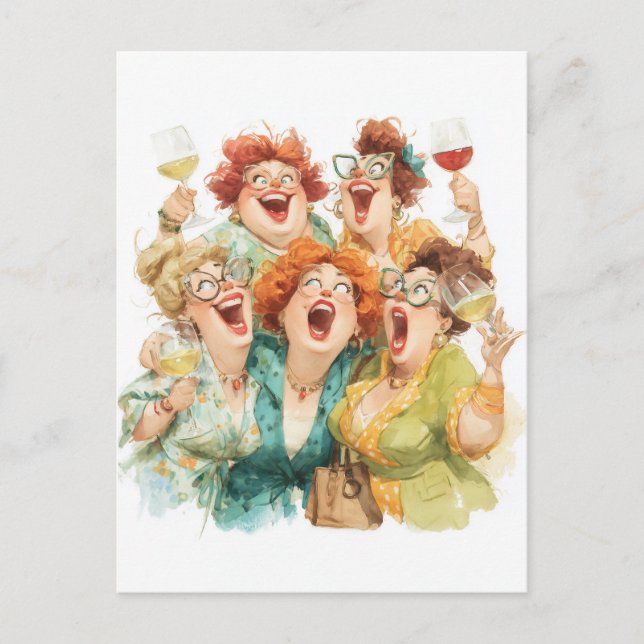 Ladies’ Night Laughter Postcard (Front)