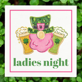 Ladies Night Leprechaun Beer St Patrick's Day Napkins