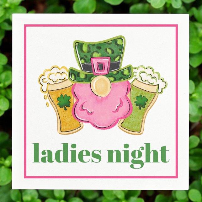 Ladies Night Leprechaun Beer St Patrick's Day Napkins (Creator Uploaded)