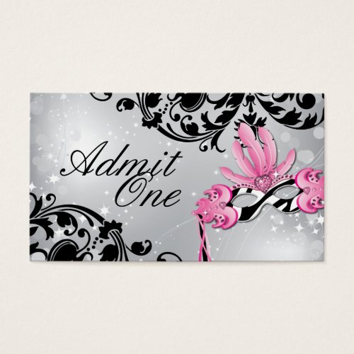 Ladies Night - Masquerade Admission Tickets Business Card Template