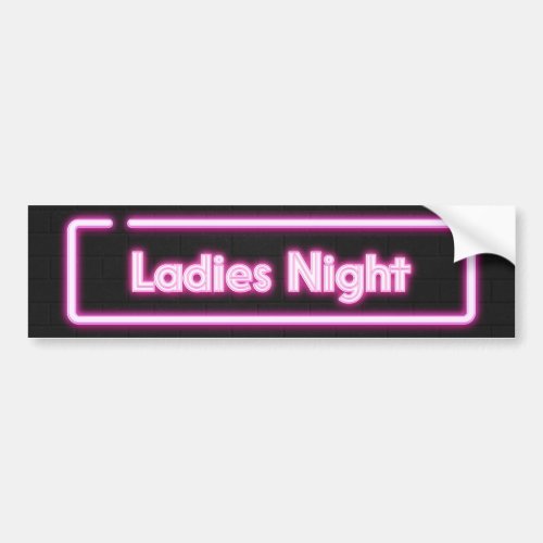 Ladies Night Neon LED Sign Custom Cut Vinyl Bumper Sticker