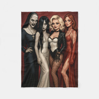 Ladies of horror glam it up fleece blanket