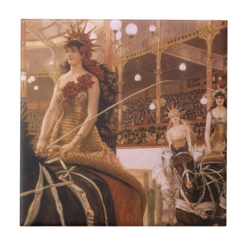 Ladies of the Cars aka Circus by James Tissot Ceramic Tile