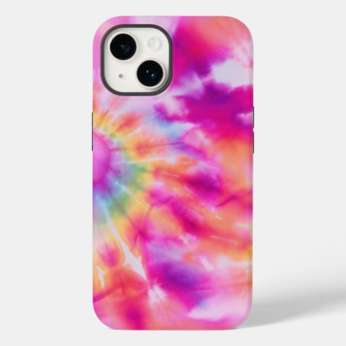 Ladies or Girls Pink Tie Dye Pattern Case_Mate iPhone 14 Case