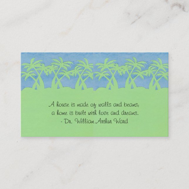 Ladies palm Tree Profile Cards (Front)