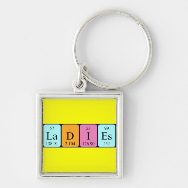 Ladies periodic table keyring (Front)
