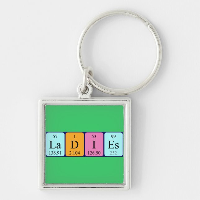 Ladies periodic table keyring (Front)