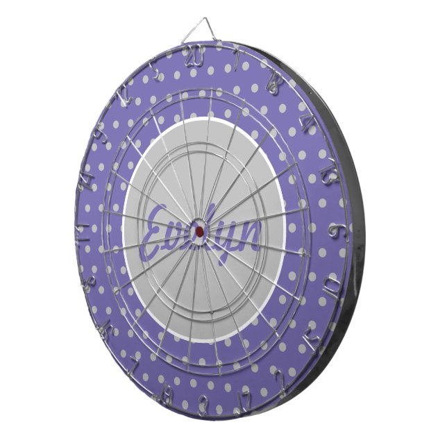 Ladies' Personalized Polka Dot Dartboard (Lavender (Front Right)