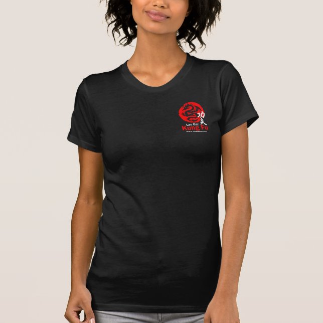 Ladies Petit Black T-Shirt with NCCMA Kung Fu Logo (Front)