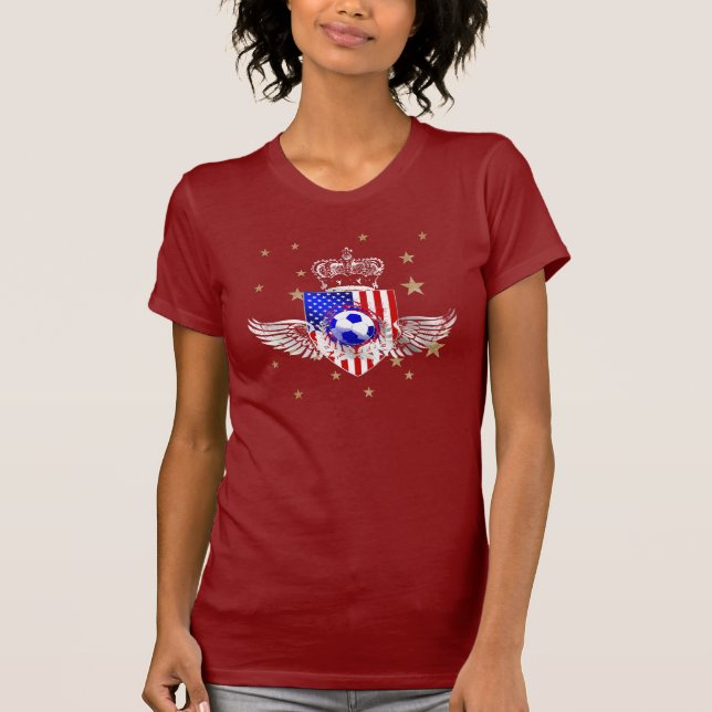 Ladies Petite Girls US soccer t-shirt (Front)