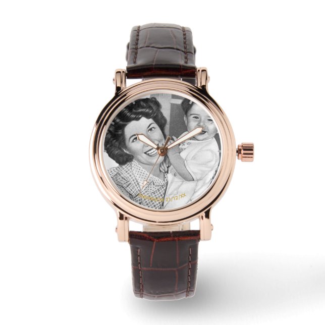 Ladies PHOTO Watch 60th 70th 80th or ANY Birthday (Front)