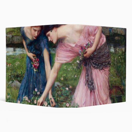 Ladies Picking Roses John William Waterhouse 3 Ring Binder