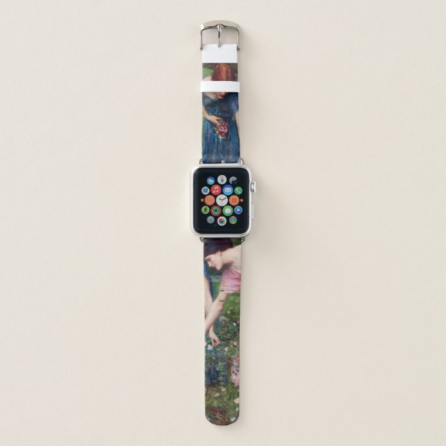 Ladies Picking Roses, John William Waterhouse Apple Watch Band (Front)