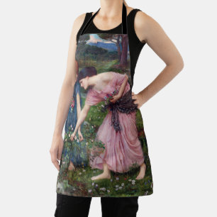 Ladies Picking Roses, John William Waterhouse Apron