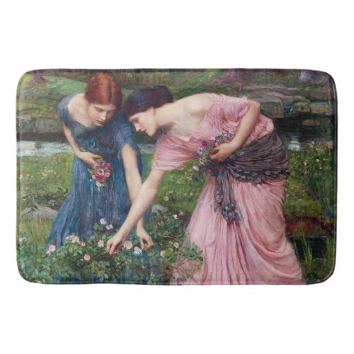 Ladies Picking Roses John William Waterhouse Bath Mat