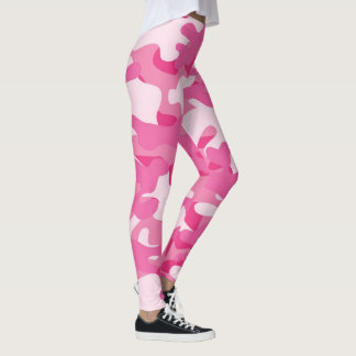 Ladies Pink Camouflage Leggings