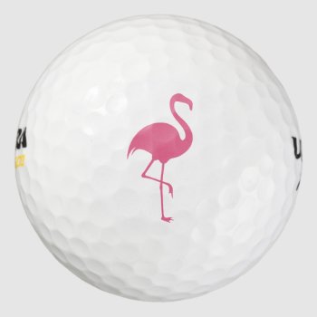 Ladies Pink Flamingo Golf Balls by idesigncafe at Zazzle