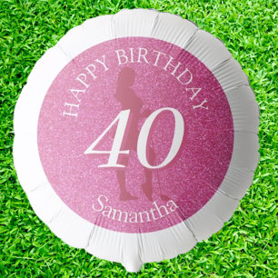 LADIES PINK GLITTER BIG BIRTHDAY BALLOON