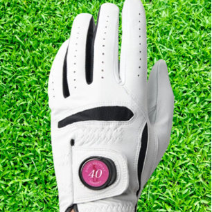 LADIES PINK GLITTER BIG BIRTHDAY GOLF GLOVE