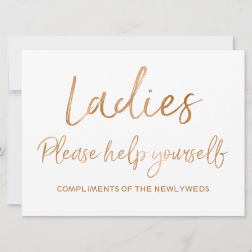 Ladies Please help yourself wedding sign Invitation