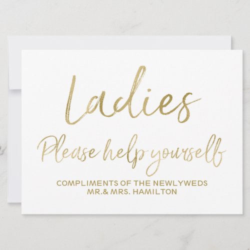 Ladies Please help yourself wedding sign Invitation
