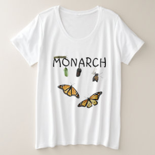 Ladies Plus Size Ball Tee Monarch Life Cycle