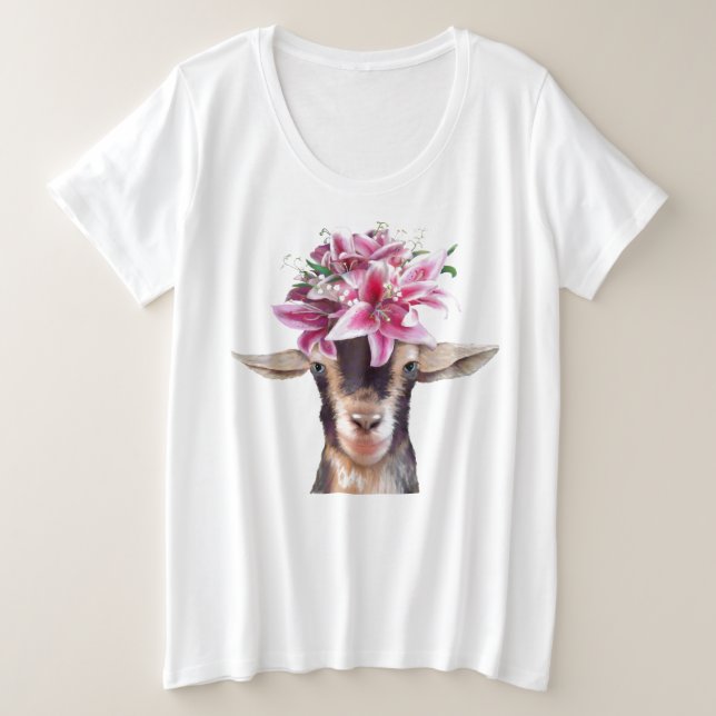 Ladies Plus Size Tee Lily the Goat (Design Front)