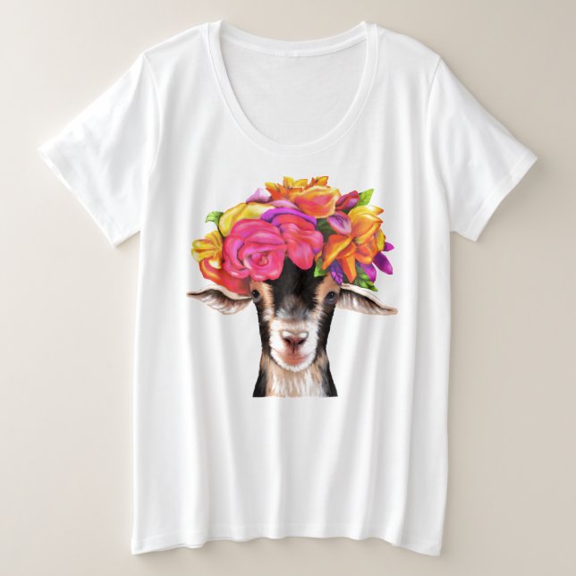 Ladies Plus Size Tee Posey the Goat (Design Front)