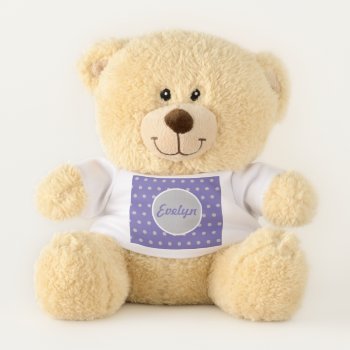 Ladies' Polka Dot Teddy Bear (lavender & Gray) by KreationsByKelly at Zazzle
