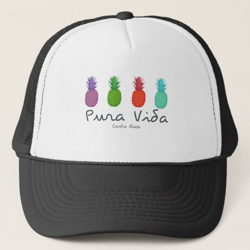 Ladies Pura Vida Pineapples Costa Rica Trucker Hat