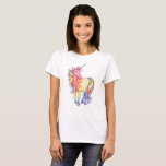 Ladies Rainbow Unicorn T-shirt at Zazzle