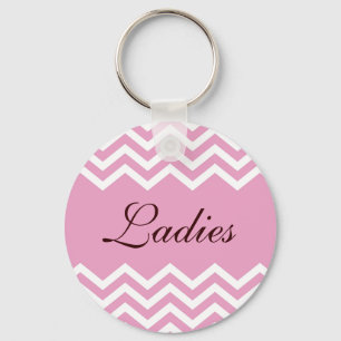 Ladies restroom or toilet keychain, elegant pink keychain