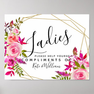 ladies restroom sign - toiletries basket Crystal