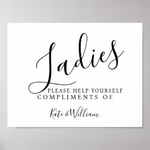 ladies restroom sign - toiletries basket Elegant