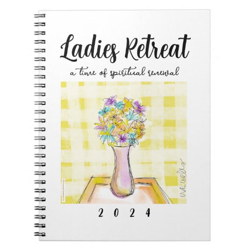 Ladies Retreat design with Flowers on a Table Notebook