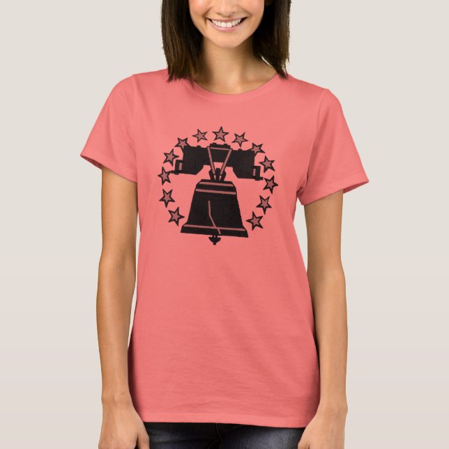 Ladies Ringer Liberty Bell T-shirt (Front)