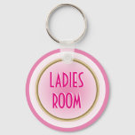 Ladies Room Pink Keychain at Zazzle