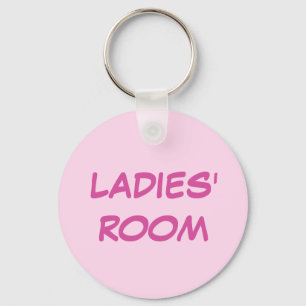 Ladies room pink keychain