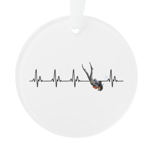 Ladies SCUBA Diving Heartbeat Ornament