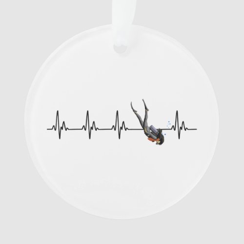 Ladies SCUBA Diving Heartbeat Ornament