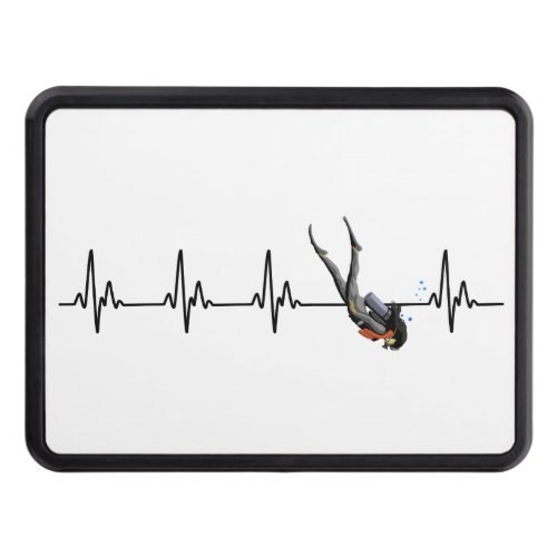 Ladies SCUBA Diving Heartbeat Trailer Hitch Cover