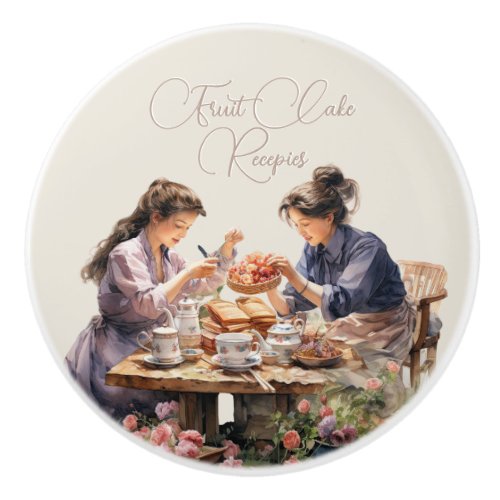 Ladies select flowers tea table custom text ceramic knob