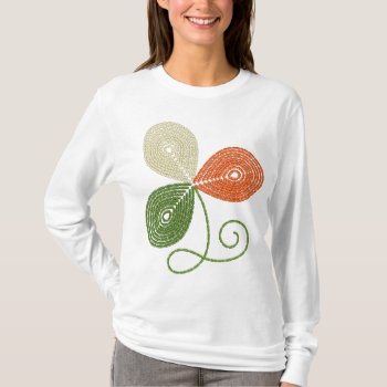 Ladies Shirt  With  Embroidered Shamrock by Taniastore at Zazzle