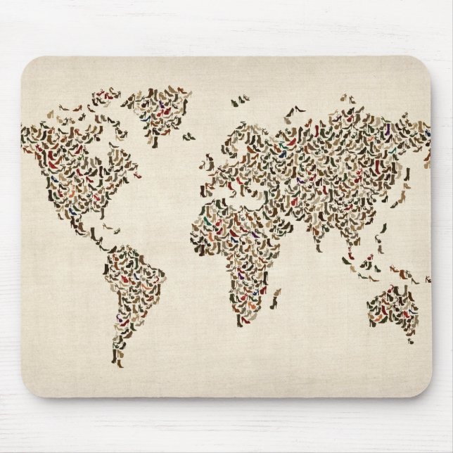 Ladies Shoes Map of the World Map Mouse Pad (Front)
