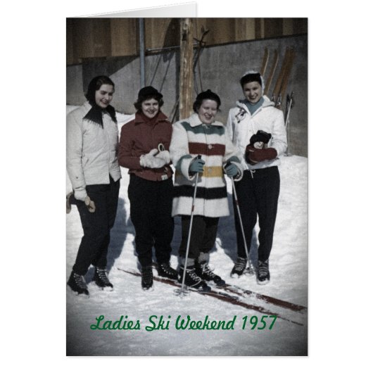 Ladies Ski Weekend 1957 Photo Card (Front)