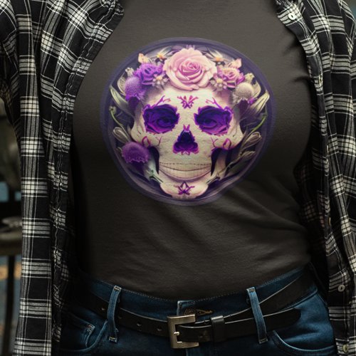 Ladies Skull T_Shirt _ Candy Skull Day of The Dead