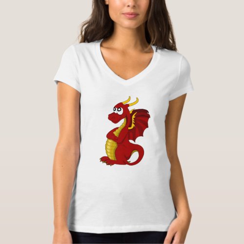 Ladies  Sleeve  with dragon cartoon T_Shirt